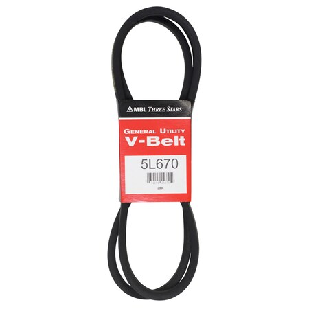 Mbl Mitsuboshi FHP General Utility V-Belt 0.63 in. W X 67 in. L For Fractional Horsepower Motors 5L670A